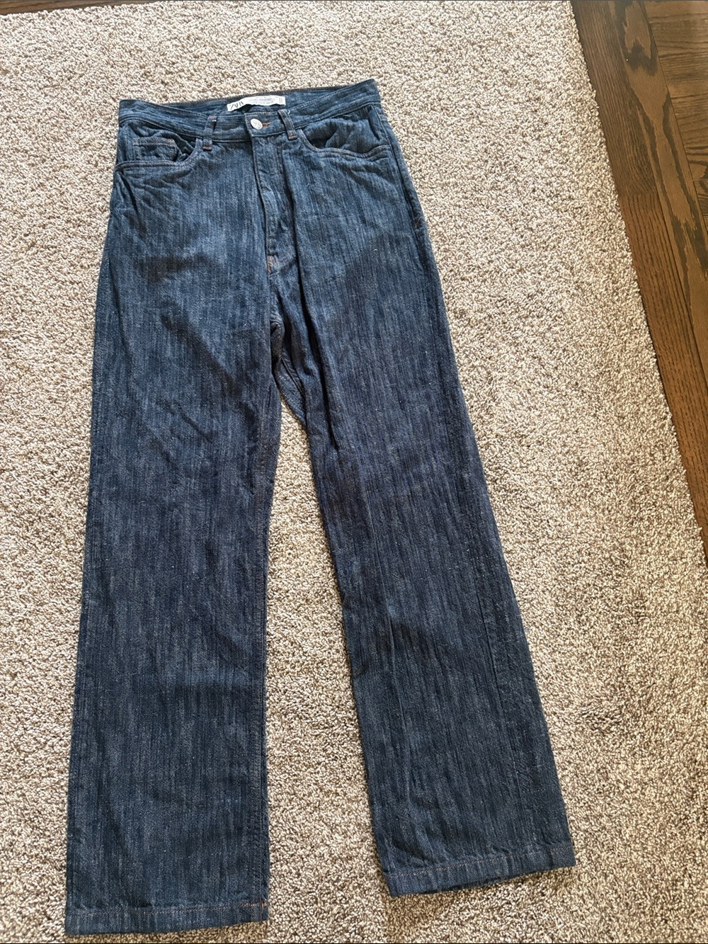 Zara Men's Navy Bootcut Jeans